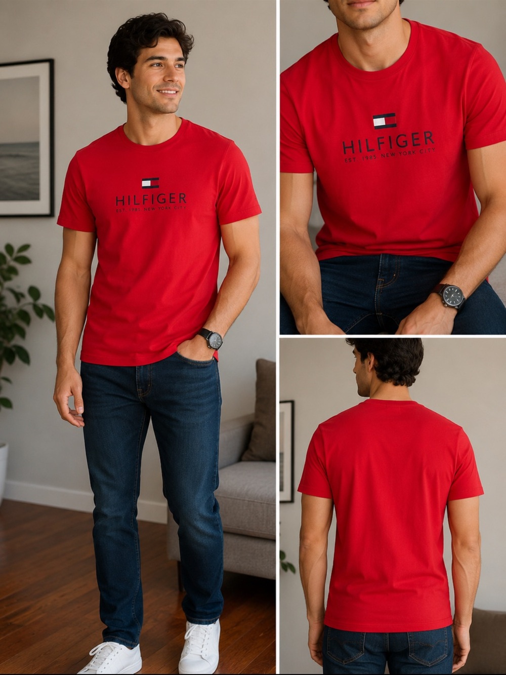 Tommy Hilfiger Red Logo Crew Tee